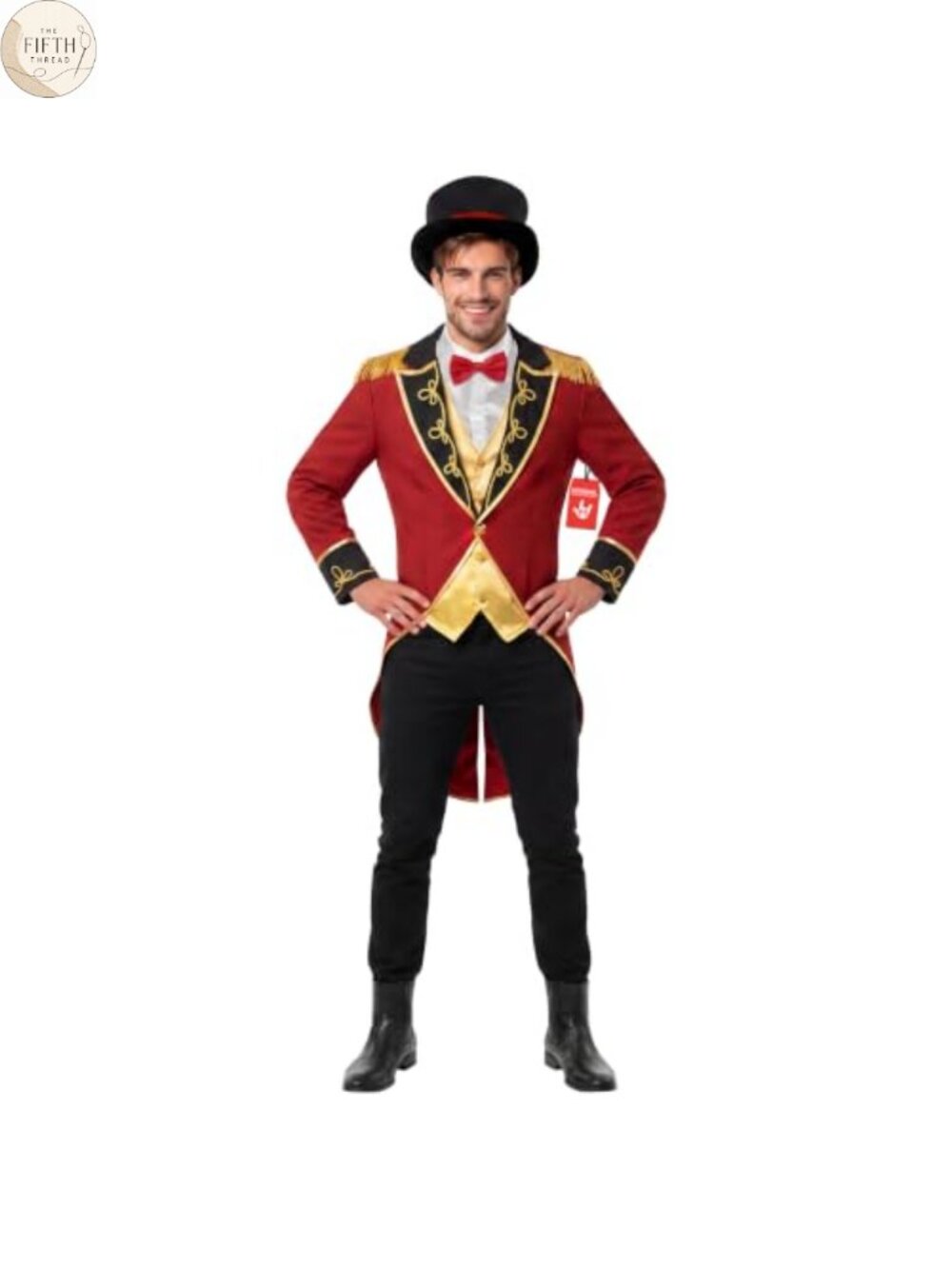 Men's Ringmaster Costume Tailcoat Jacket Top Hat Bowtie Circus